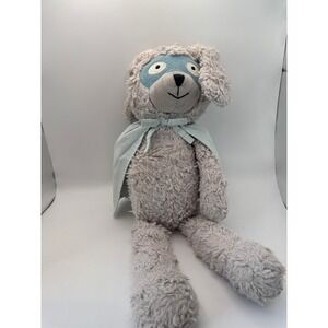 Bloomingville Mini Superhero Bear Plush Toy Grey Blue Mask Cape Soft Teddy Bear
